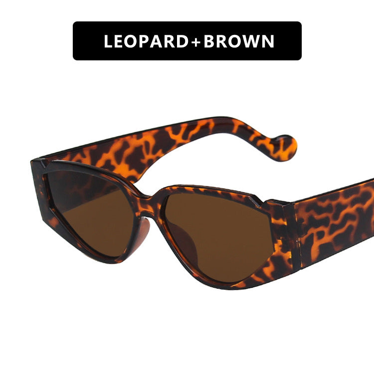 Triangle notch sunglasses with pattern temples 787538405965