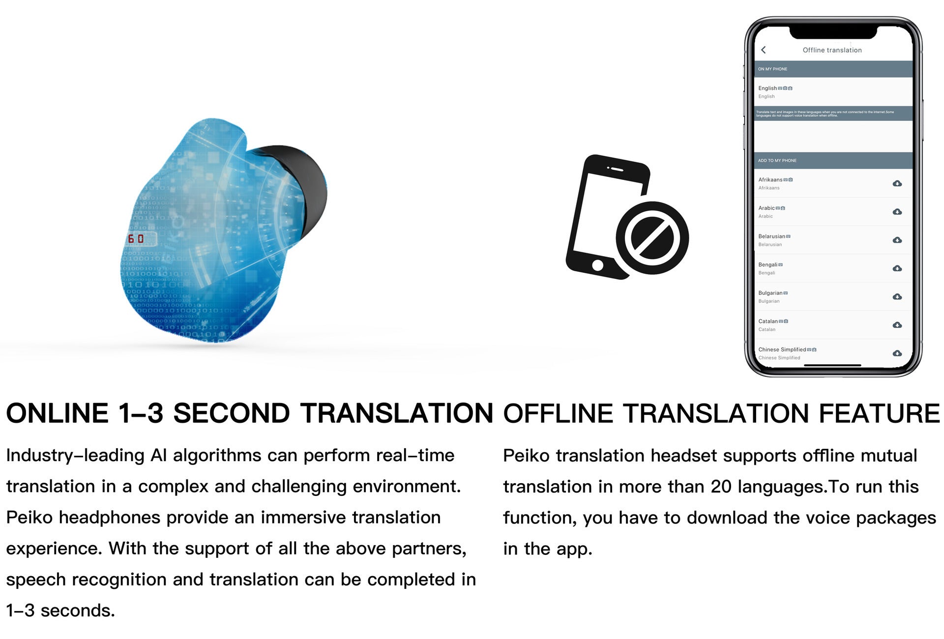 Smart Bluetooth Translation Headphones Instant Wireless Headset Language 787dcdd6 bfcb 45d5 bba7 2be1c74b7749