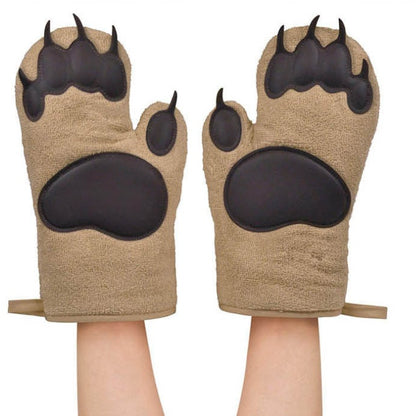 Baking Gloves Microwave Gloves Heat Insulation Gloves Cotton Silicone Insulated Mittens Microwave Oven Silicone Gloves 788504