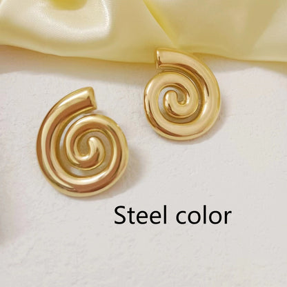 Stainless Steel Rotating Thread Earrings 18K Gold 78b2d34c 8691 4a13 ad53 bd8047cee853 fine