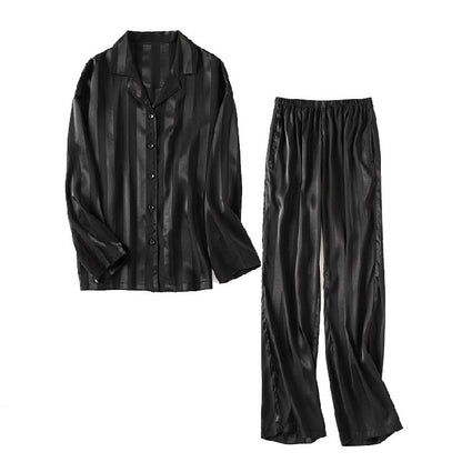 Imitated Silk Pajamas Women's Ice Silk Long Sleeve Loose Homewear 78c564b2 043b 4d31 bed6 c5b35b4758cb