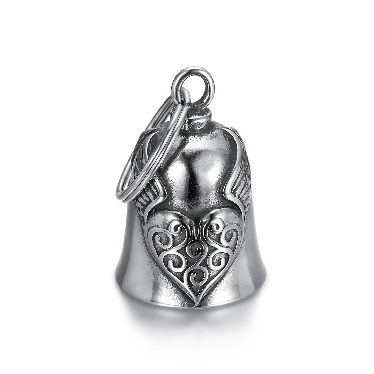 European And American Retro Biker's Style Domineering Angel Wings Love Bell Stainless Steel Bell Pendant 78db1e8d 5c33 4623 a