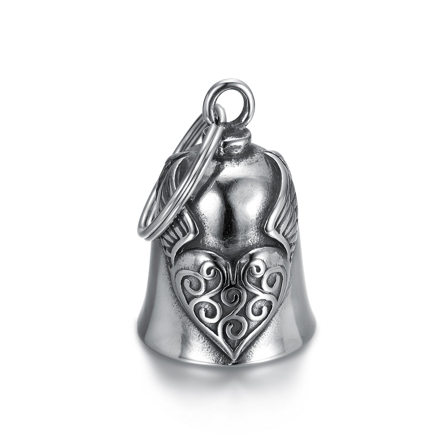 European And American Retro Biker's Style Domineering Angel Wings Love Bell Stainless Steel Bell Pendant 78db1e8d 5c33 4623 a