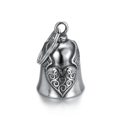European And American Retro Biker's Style Domineering Angel Wings Love Bell Stainless Steel Bell Pendant 78db1e8d 5c33 4623 a