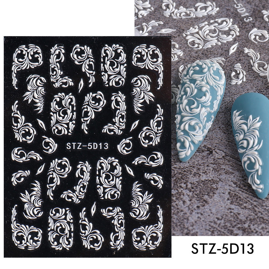 New 5D Stereo Carved Rose Nail Sticker 78e08cb6 d372 403a 8a0c 91df523a9e73