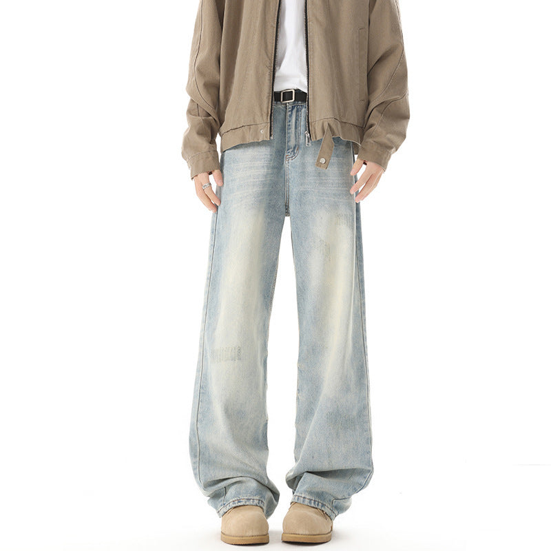 Men's Retro Light Blue Straight Casual Jeans 78ef6e38 491e 48e5 a363 6d6a2149e4cb