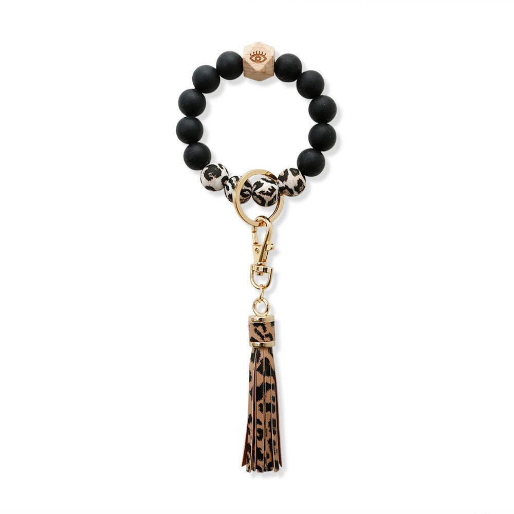 Silicone Wrist Keychain Handmade Beaded Leather Tassel Bracelet 78febe11 3048 41ca 92d3 fee6e60d16da