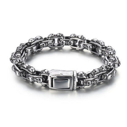 Old Punk Skull Titanium Steel Men's Bracelet 7904d6b2 6477 45d7 aaeb bff78e38bca8