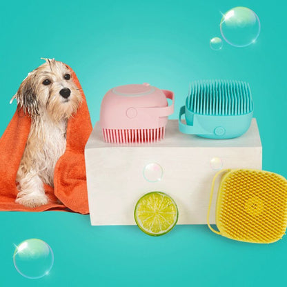 Soft Silicone Bristles Cat Dog Bath Brush Comb Scrubber Shampoo Dispenser For Pet Grooming Deshedding For Pet Washing 7912560
