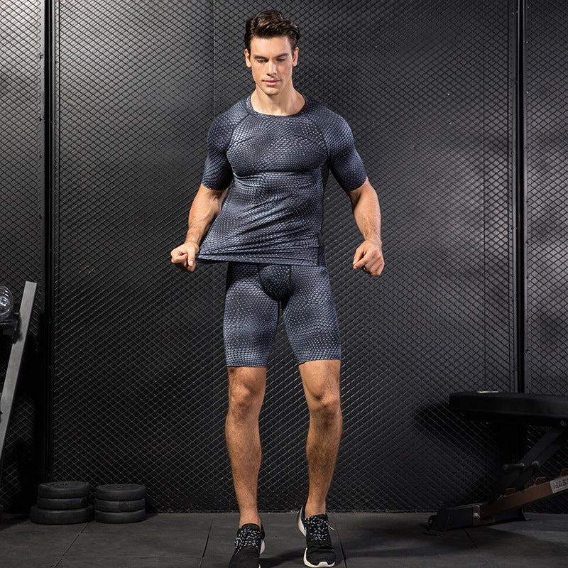 Men's 3D three-dimensional printing training fitness running pants 7934637855 27037920