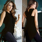 Europe and the United States spring and summer irregular fashion sleeveless back crossover shirt T-shirt 795222883140 a219fec