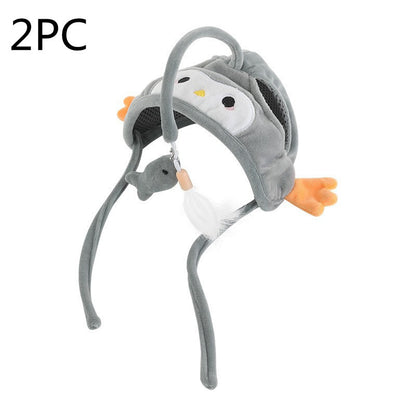 New Head Wearing Feather Funny Cat Stick Funny Cat Toy Stick Gray Big Eye Pet Toys Pet Products 795728af f626 4e4a 83a0 3322e