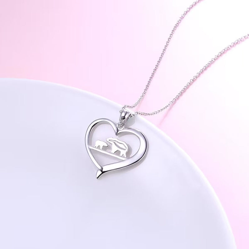 2023 New Fashion Mama Bear Crystal Heart Pendant Necklace - HD Wireless Product #3