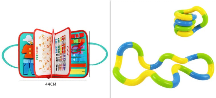 New Busy Book Children's Busy Board Dressing And Buttoning Learning Baby Early Education Preschool Sensory Learning Toy 7968f
