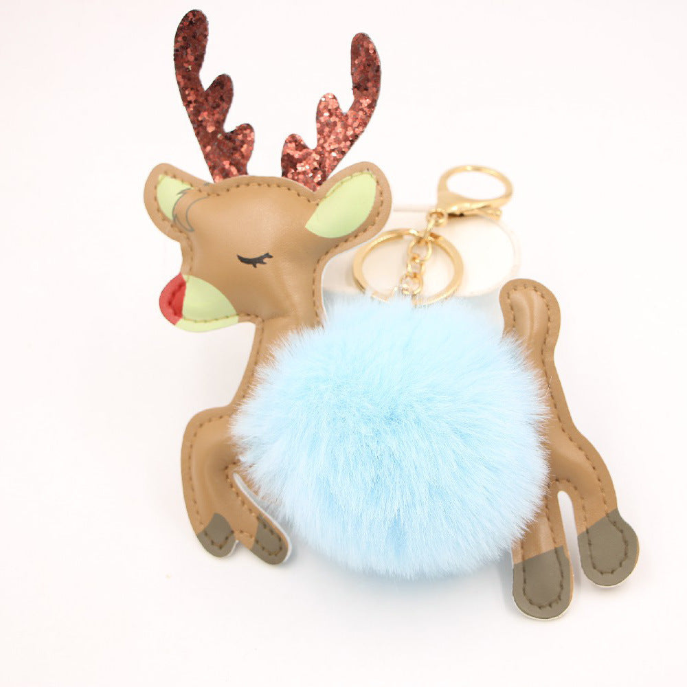 Christmas Deer Pompons Bag Accessories Keychain Pendant 79694d67 9a85 4088 9a95 bf57a89d62f1