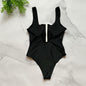 Ladies zipper sexy one-piece printed swimsuit women swimwear 797103716832