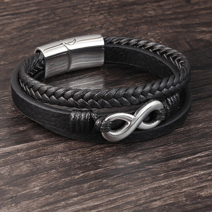 Woven multilayer leather bracelet 797392586810