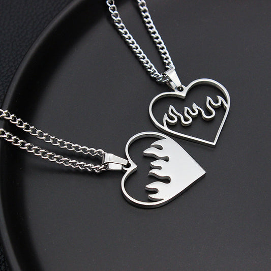 Love Flame Couple Necklace Jewelry Stainless Steel 7979cac1 ee5a 4a3f 999d 83f592024214