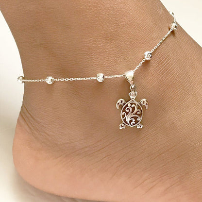New Accessories Fashion Oval Bead Necklace Turtle Anklet Women's Beach Vacation Style Foreign Trade Foot Ornaments 7984135e c