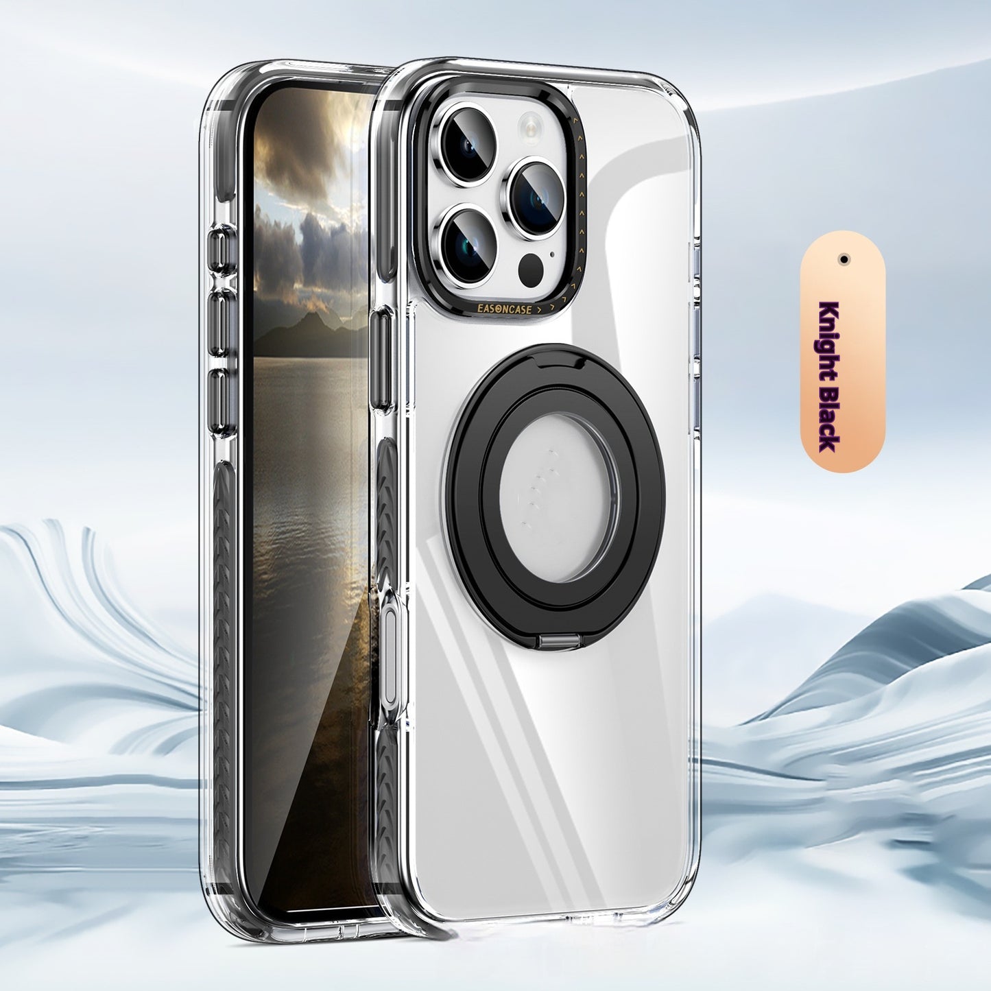 Phone Case Transparent 360 Magnetic Rotating Bracket Drop-resistant - 图片 8