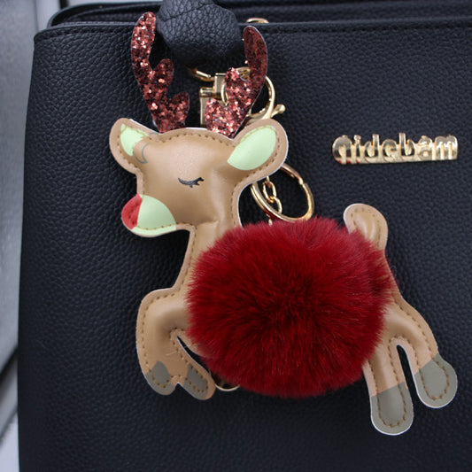 Christmas Deer Pompons Bag Accessories Keychain Pendant 79be1ed2 031e 4de1 97b0 178fda171a7c