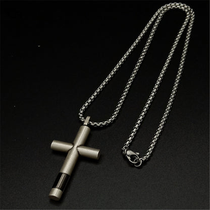 Hip Hop Retro Glossy Cross Titanium Steel Necklace 79c29726 a522 4bf9 9374 fdc911bfdb0c