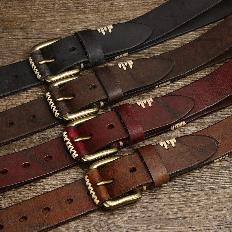 Handmade Retro First Layer Cow Leather Belt 79c32dc2 d13f 41e0 838a 92879755b924