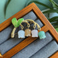 Natural Golden Jade Glass Berry Lily Of The Valley Brooch 79c69864 a132 4465 b17b 52832c86d78e