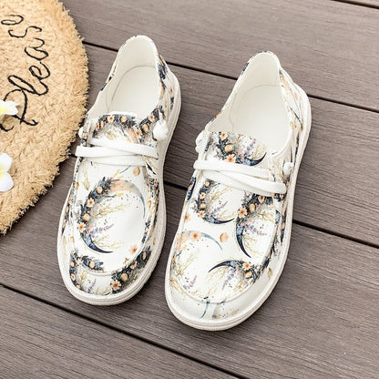 Flat Printed Canvas Shoes Comfortable Round Toe Fashion Casual Women's Shoes 79e6e157 253d 4be2 b0ca 0a532c6e254f