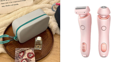 2 In 1 Hair Removal Epilator USB Rechargeable Trimmer Women Body Razor Face Leg Armpit Bikini Hand Pubic Shaver Hair Remover - HD Wireless Product #18