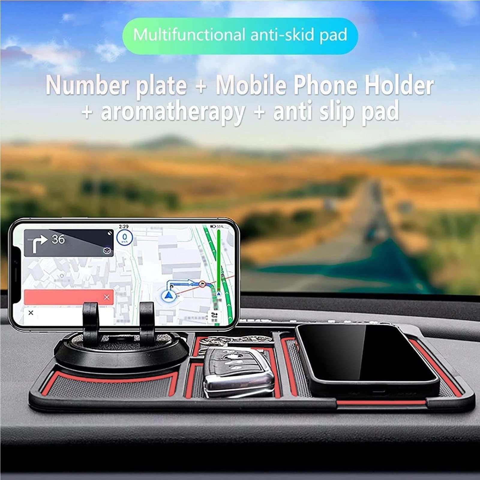 Non-Slip Car Phone Pad For 4-in-1 Car Parking Number Card Anti-Slip Mat Auto Phone Holder Sticky Anti Slide Dash Phone Mount 