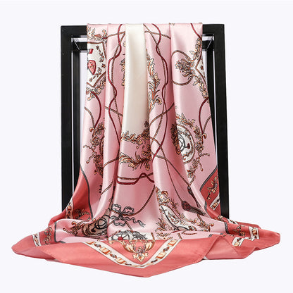 90 90cm Square Scarf European And American Antique Rope Tassel Imitated Silk Scarves - HD Wireless Product #7