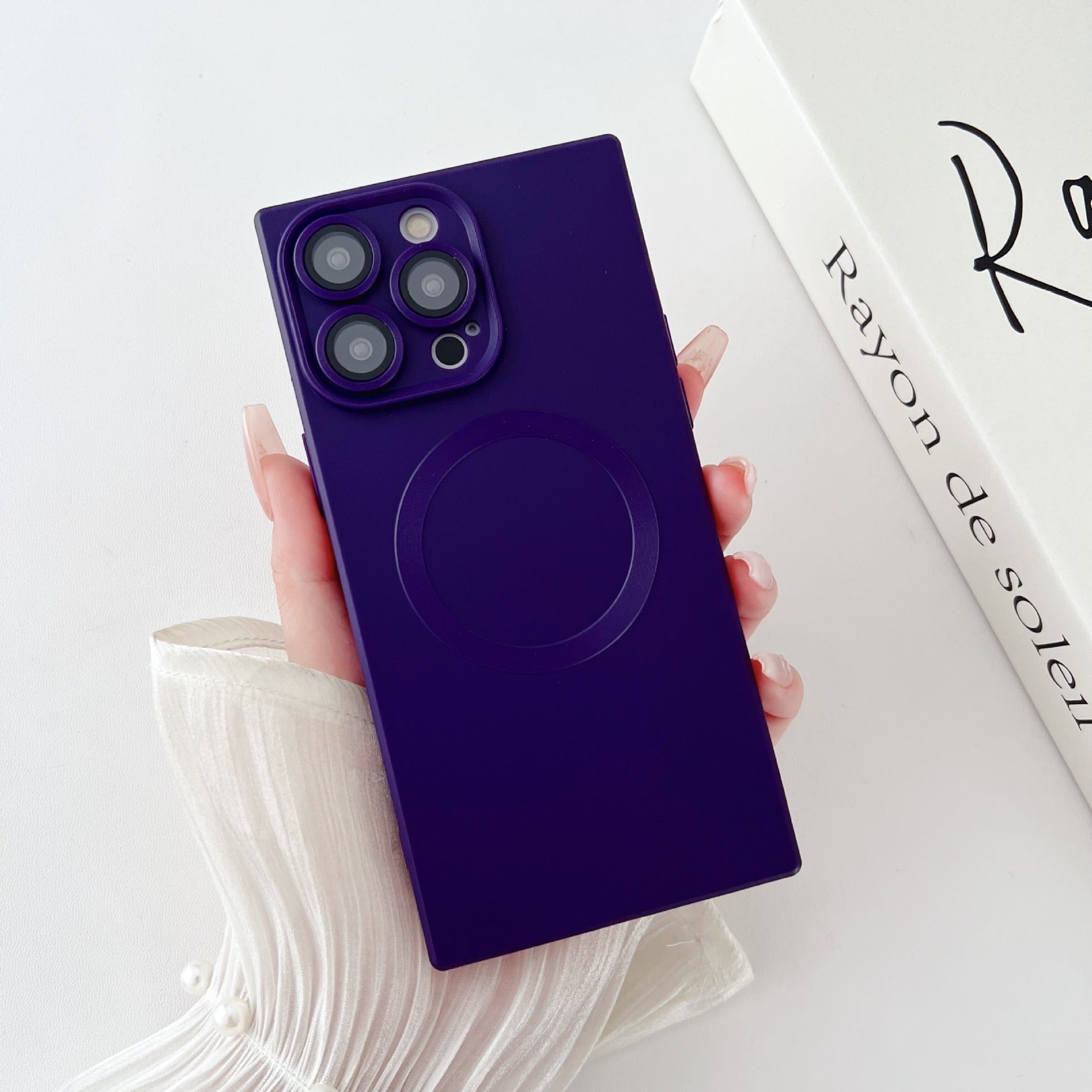 Solid Color Square Magnetic Phone Case - 图片 9