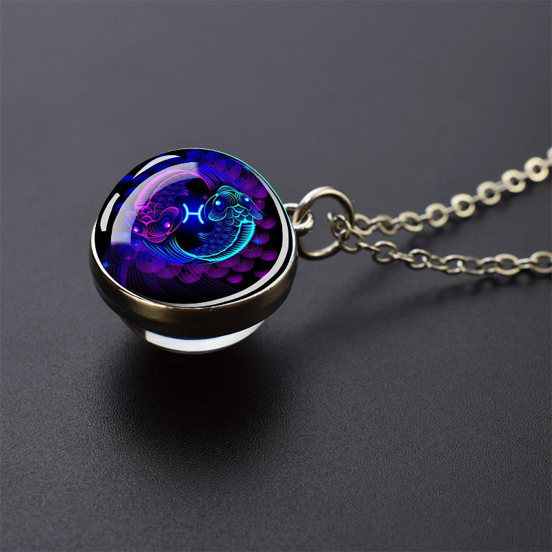 Luminous 12 Constellation Necklace 20mm Silver Creative 7a805deb 1b2c 4d09 9e83 3b37519665bf