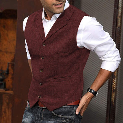 Men's Waistcoat Casual Solid Color Herringbone Waistcoat Slim Fit 7a9a2399 695d 49aa 890f c4d0f63319de