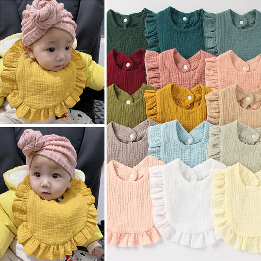 Ruffled Cotton Gauze Lace Bib Saliva Pocket 7a9bc49a 7ef3 4c0b a5dd 30dac51466a5