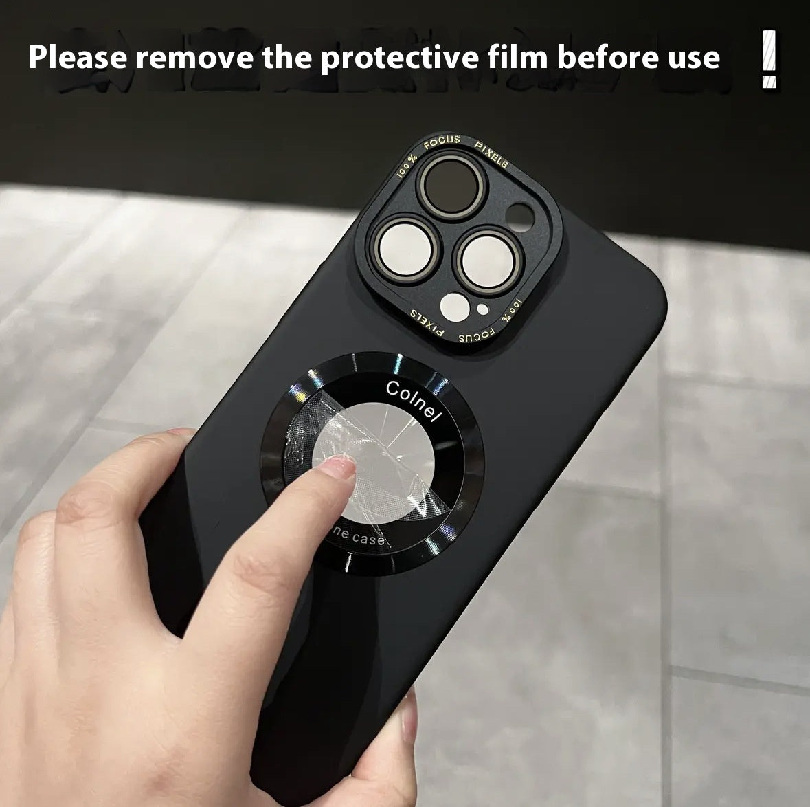 Metal Lens Frame Frosted Phone Case - 图片 2