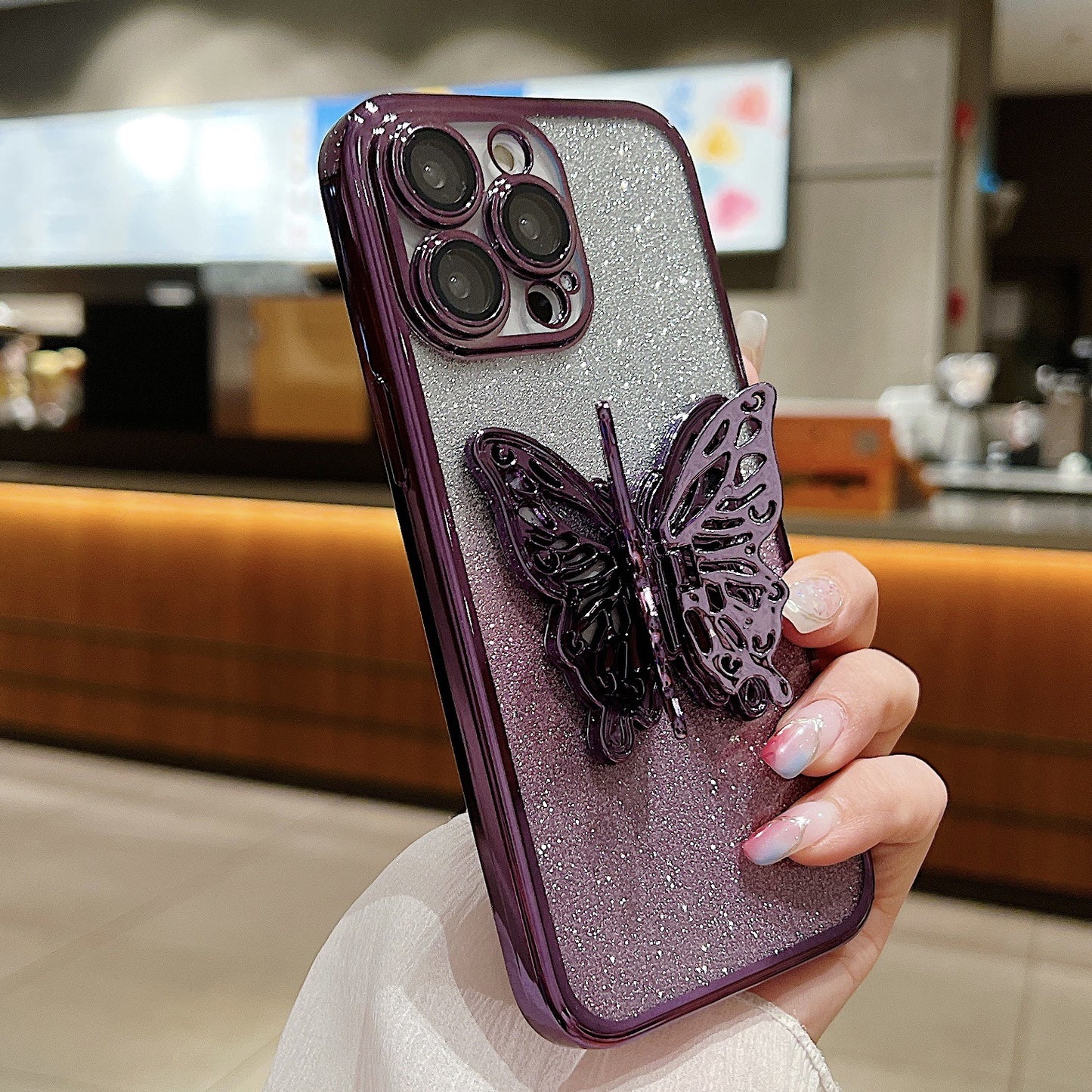 Hollow Butterfly Phone Case Gradient Transparent Plating Protective Cover 7ae4a2f3 0715 46e4 8669 88038d6b5f31