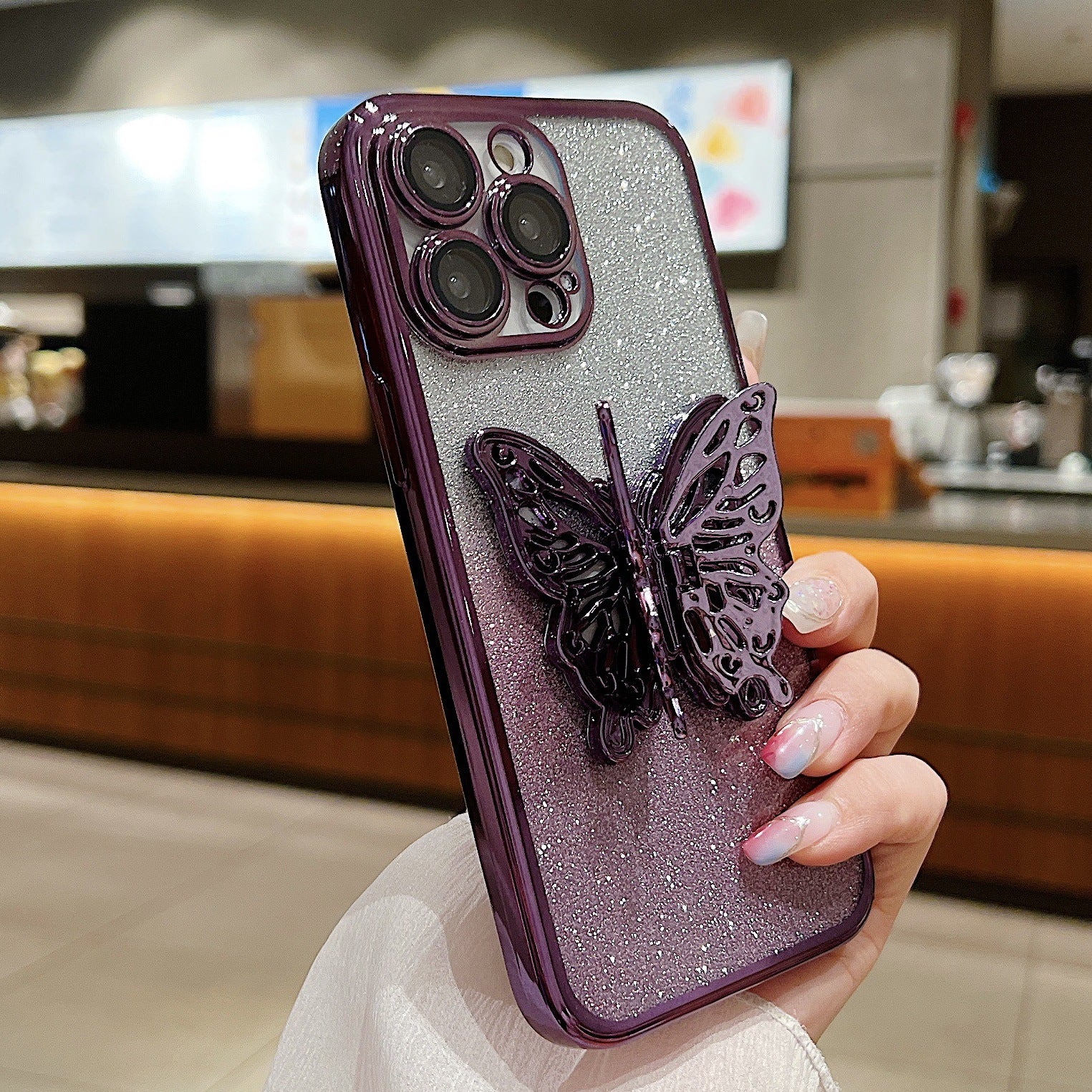 Hollow Butterfly Phone Case Gradient Transparent Plating Protective Cover 7ae4a2f3 0715 46e4 8669 88038d6b5f31