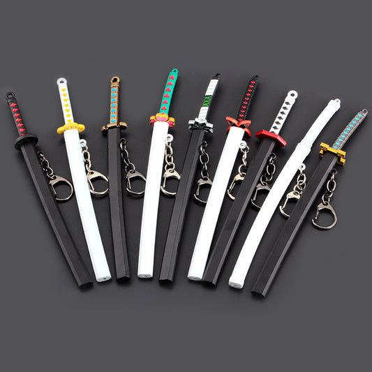 Japanese Wheel Knife With Sheath Sword Weapon Model Metal Keychains 7aece826 791a 4479 b78d 27660c147183