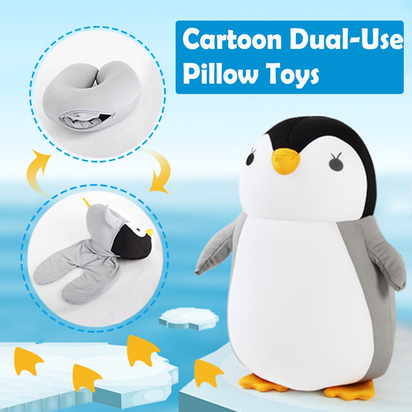 Soft Pillow Penguin U-Shaped Sleep Protection Neck Pillow Home Office Nap Body Pillows Travel Car Adult Cute Pillows 7b048496