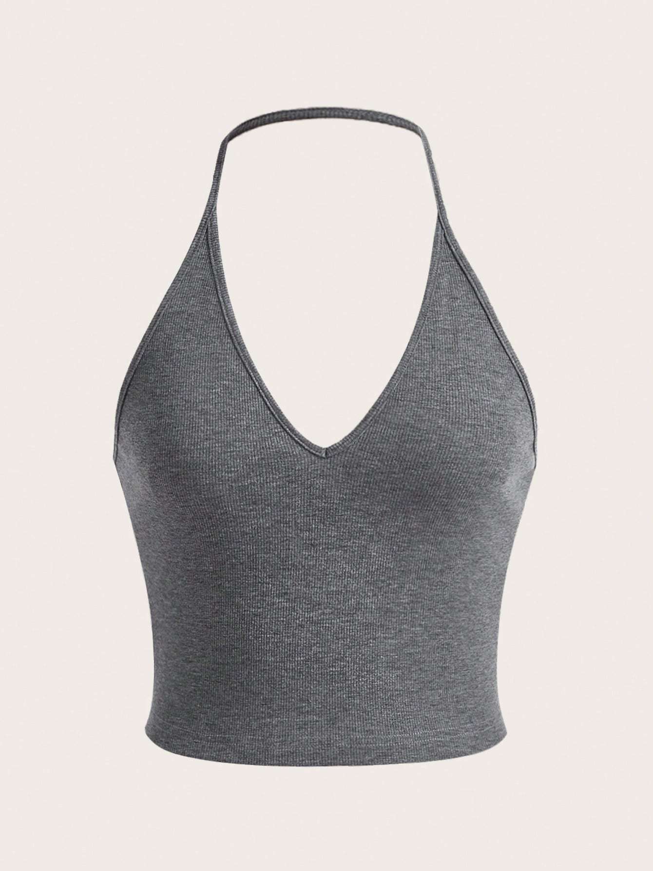 SHEIN EZwear Summer Solid Crop Halter Top 7b061358 26fa 48b9 b2b4 99091fef1ec4