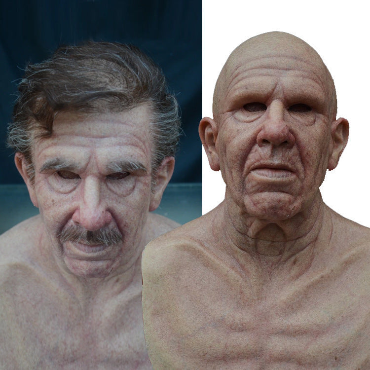 Old White Mask Bald Old Latex Headgear Halloween Cosplay Funny Props 7b255237 2a4b 4600 a104 c9321f67fa10