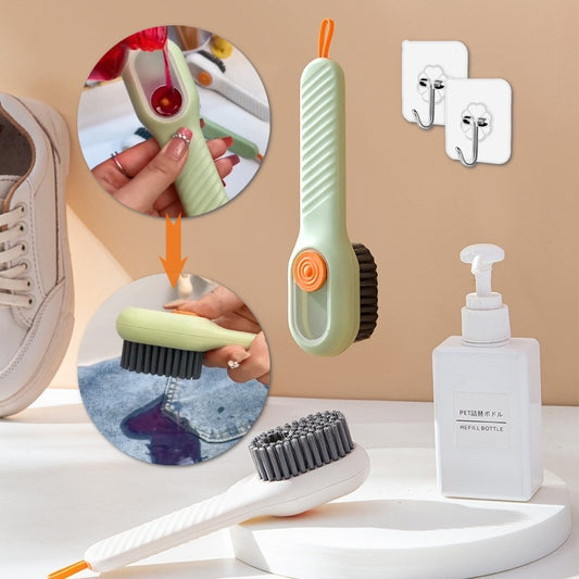 Multifunctional Soft-bristled Shoe Brush Long Handle Brush Automatic Liquid Adding Shoe Clothing Board Brush Cleaning Tool 7b