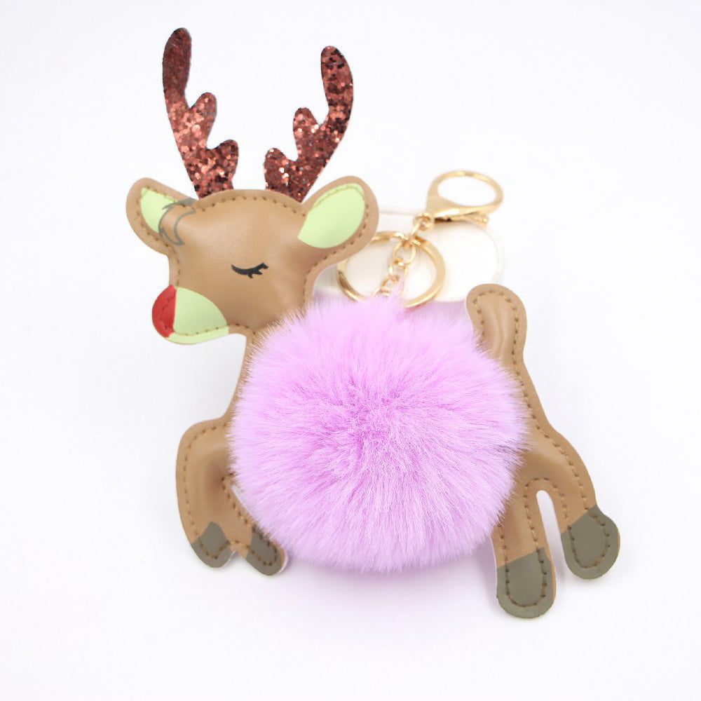 Christmas Deer Pompons Bag Accessories Keychain Pendant 7b6900fa 1f99 411e a6bd 831b7bae8d9c