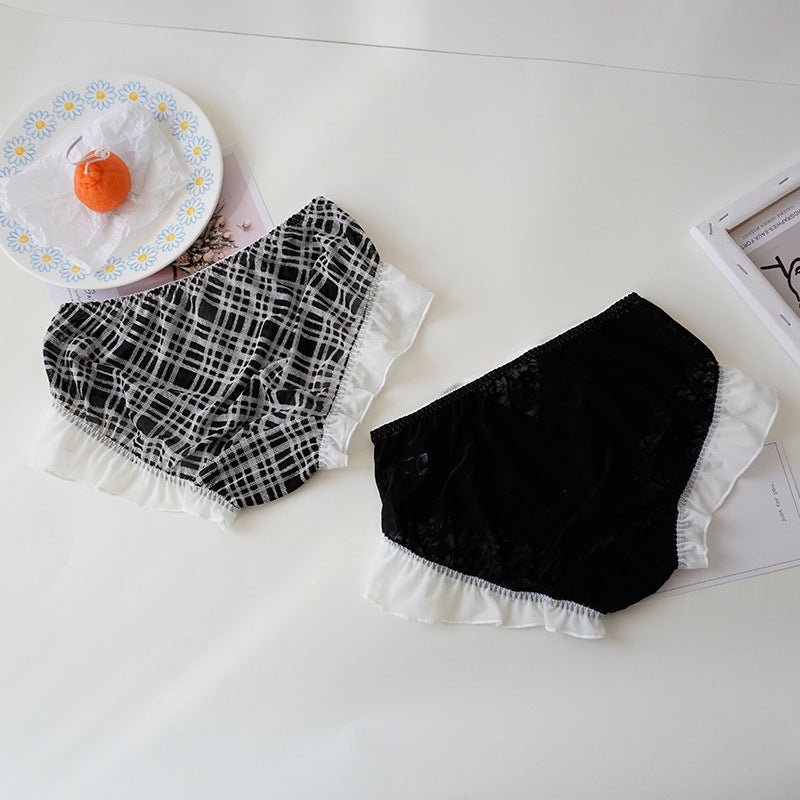High Waist Hip Retro Lace Black And White Briefs 7b76ee6f 78ed 4e12 8ff7 3b95ca20d382
