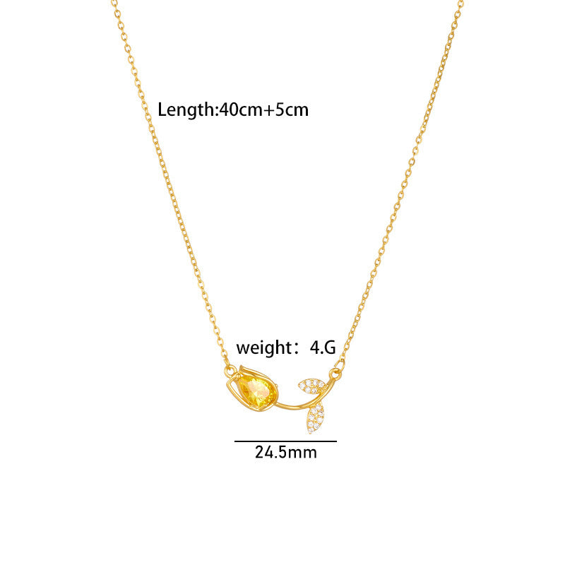 Tulip Flower Necklace For Women 7b8158d3 2a3f 4ed7 9c79 2f93a2d5c45e