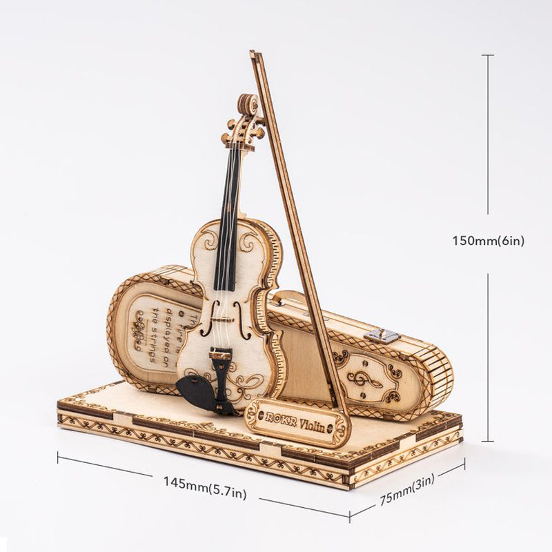 Robotime ROKR Violin Capriccio Model 3D Wooden Puzzle Easy Assembly Kits Musical DIY Gifts For Boys&Girls Building Blocks TG6