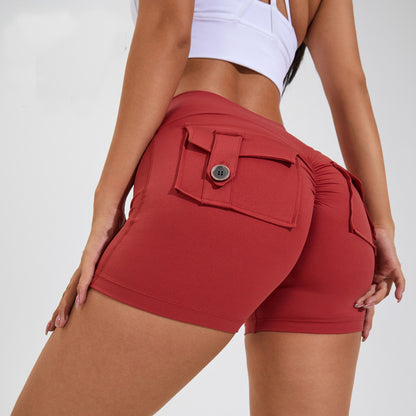 High Waist Hip Lifting Shorts With Pockets Quick Dry Yoga Fitness Sports Pants Summer Women Clothes 7bb47a02 6bcb 4f6c a829 0
