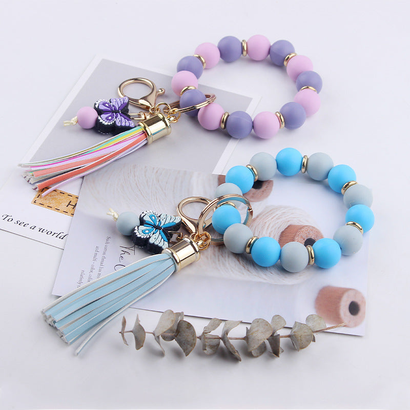 Creative DIY Beaded Cartoon Butterfly Wrist Keychain 7be971ae f219 4071 9d9e bf421dab176d